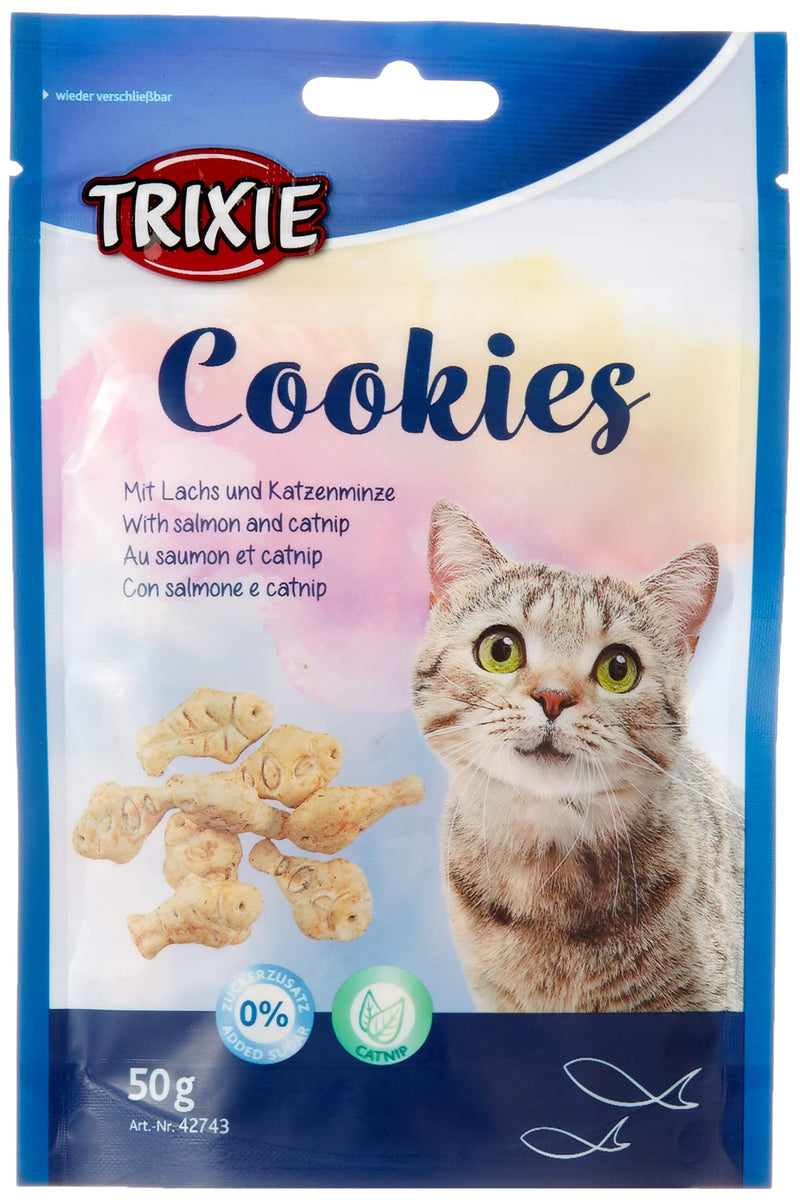 Trixie 42743 Cookies with salmon and catnip, 50 g (pack of 1) 50 g (pack of 1) - PawsPlanet Australia