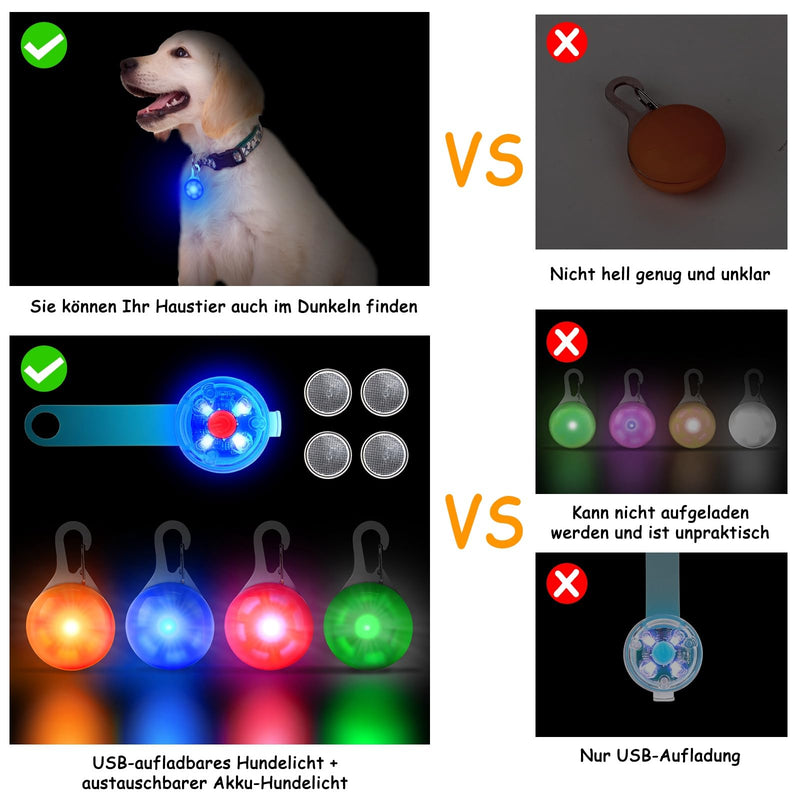 AHJ 5pcs light collar dog safety flashing light LED clip-on light pendant pet with 3 flashing modes, flashing light school bag, safety light for dogs, cats, children, cyclists - PawsPlanet Australia