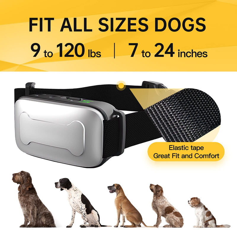 ModoPet 2021 Upgraded Bark Collar Dog Bark Collar Rechargeable Shock Collar for Small Medium Large Dogs, LED Barking Collar with Beep Vibration Shock Modes - PawsPlanet Australia