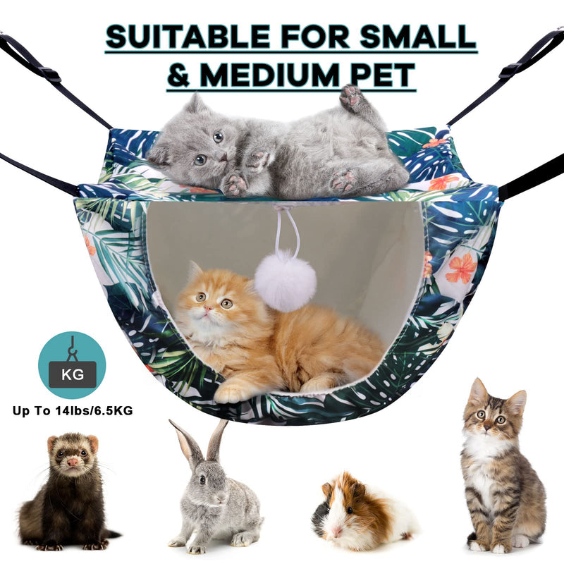Cat Cage Hammock, Double Layer Soft Plush Hanging Pet Bed, Suitable for Indoor Cats Kitten Ferret Hamster Rabbit or Small Animals, 2 Level Comfortable Hammock Bed for Spring/Summer/Winter Rainforest - PawsPlanet Australia