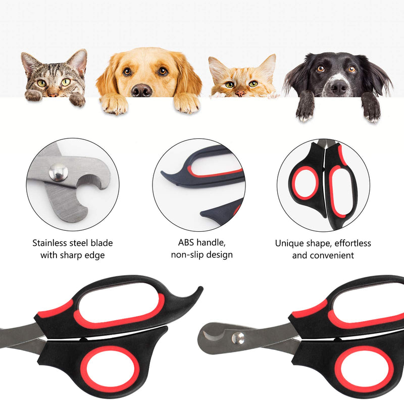 Phorris Professional Pet Nail Clippers (Scissors,Trimmers,Cutters)+ Nail File Tool Kit,for Trimming,Polishing and Grooming Claw Nails of Small and Medium Pets such as Cats,Dogs. (Red+Black) Red+Black - PawsPlanet Australia