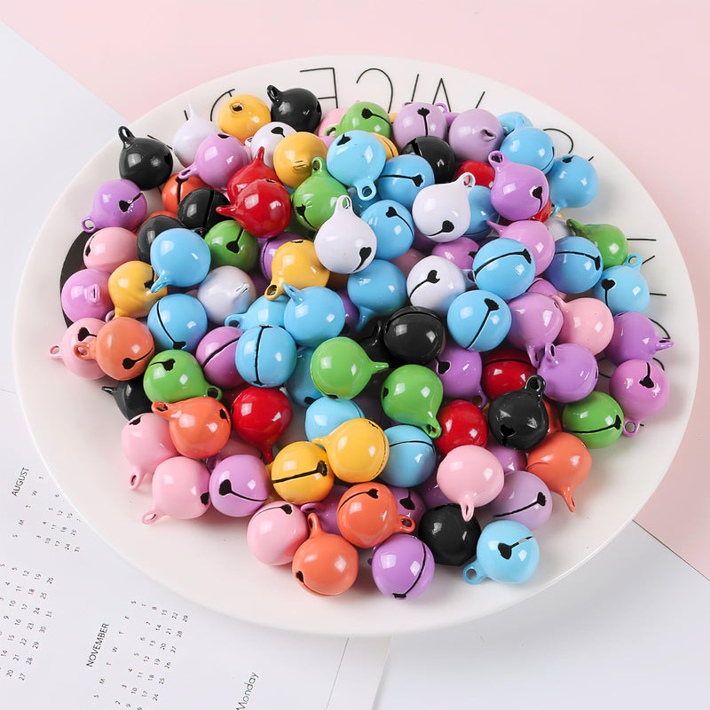 Pack of 60 bells, small bells for crafts, colorful small bells with eyelet, small bells, bell pendant Christmas for DIY jewelry, Christmas pet bells 14 mm - PawsPlanet Australia