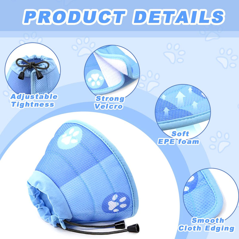 Cat Neck Brace, Adjustable Neck Brace, Soft Cat Cone Collar with Anti-Leak Function, After Surgery and Injuries for Puppies, Small Dogs and Cats (Blue-M) M - PawsPlanet Australia