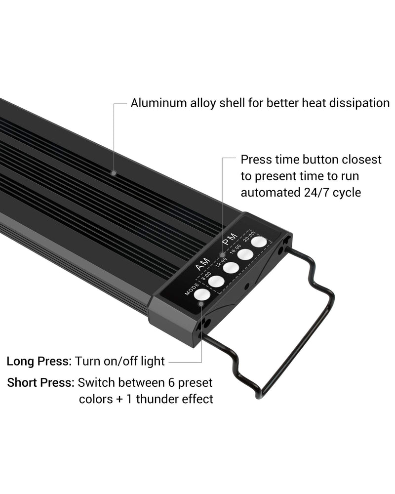 NICREW RGB Plus Aquarium Light, Freshwater Aquarium LED Light with Remote Controller, 24/7 Automated Aquarium Light 12 - 18 in - PawsPlanet Australia