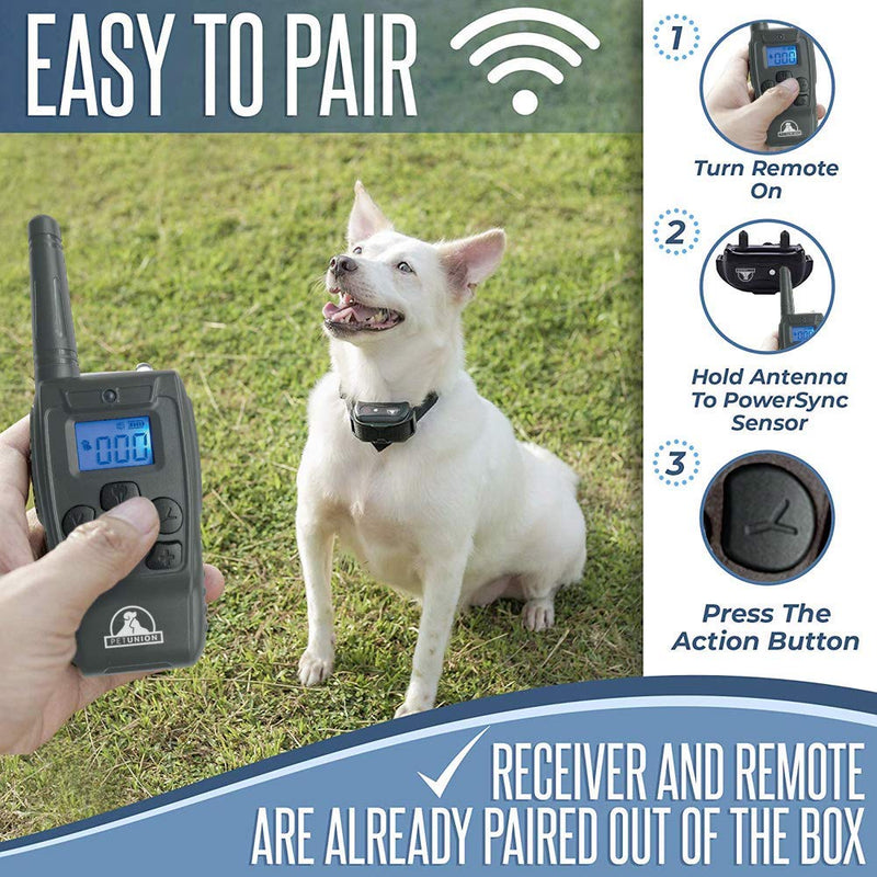 [Australia] - Pet Union PT0Z1 Premium Dog Training Shock Collar, Fully Waterproof, 1200ft Range Charcoal 