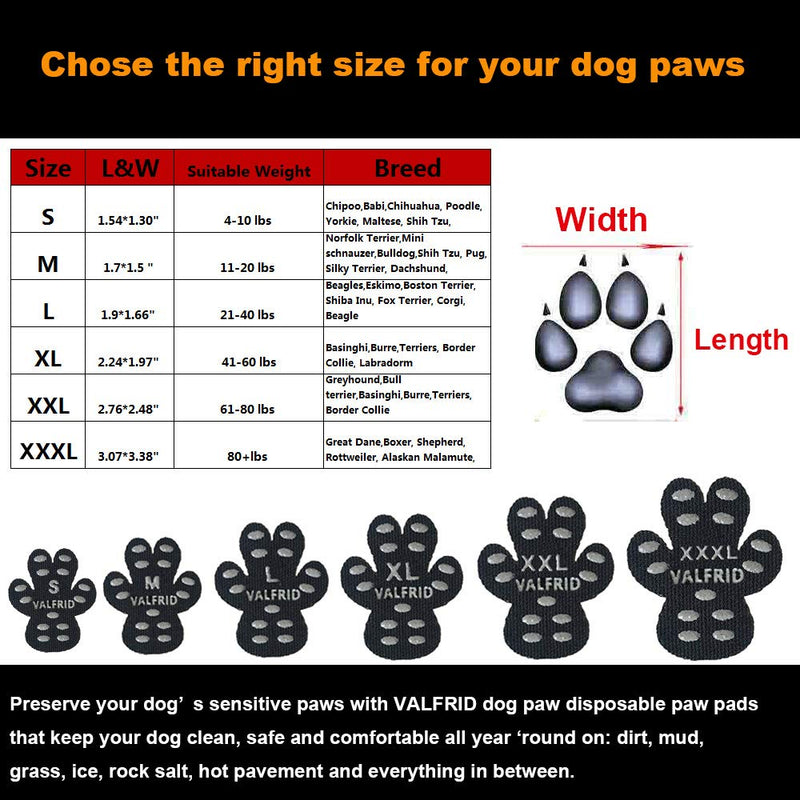 VALFRID Dog Paw Protector Anti-Slip Grips to Keeps Dogs from Slipping On Hardwood Floors,Disposable Self Adhesive Resistant Dog Shoes Booties Socks Replacemen 10Sets 40PCS S ( L 1.54 x W 1.30 in,4-10 lbs) - PawsPlanet Australia