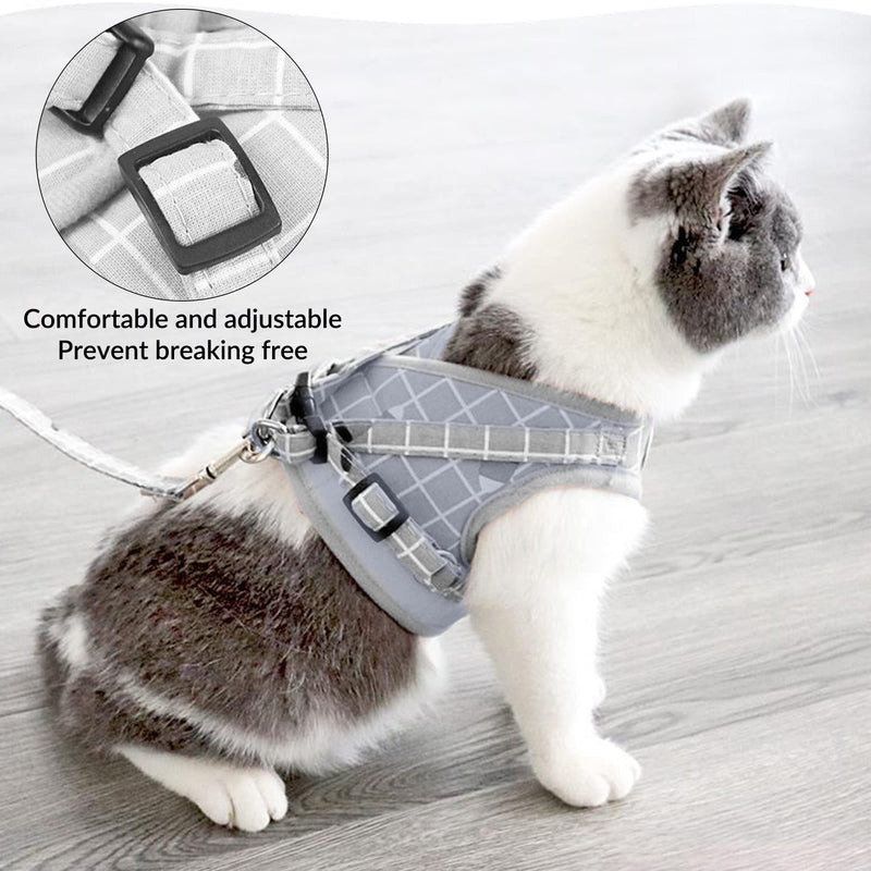 Aedcbaide Cat Harness, Soft Puppy and Small Dog Harness with 5m/16.4 Ft Automatic Telescopic Traction Rope, Adjustable Escape Proof Cat Harness with Leads Night Reflector Explosion-proof Buckle (S) S - PawsPlanet Australia