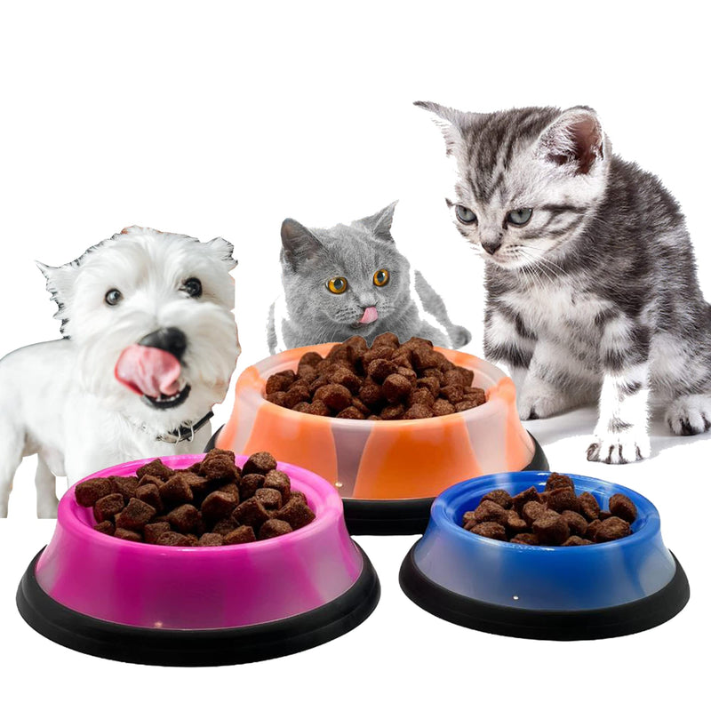Cat & Dog Neon Anti Skid Dog Bowl Pet Food and Water Non Slip Anti Skid Stackable Pet Puppy Kitten Dishes 3 Sizes S-M-L (SMALL 8OZ, BLUE) SMALL 8OZ - PawsPlanet Australia