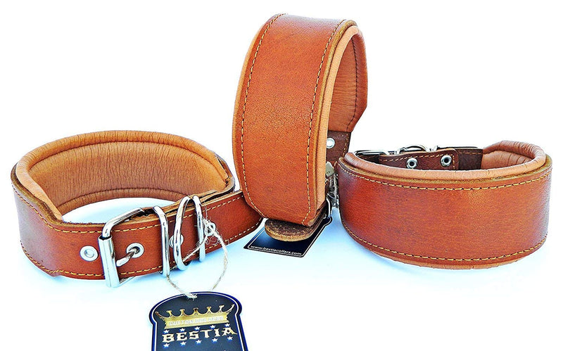 [Australia] - Bestia Genuine Leather Dog Collar, Large Breeds, Cane Corso, Rottweiler, Boxer, Bullmastiff, Dogo, Bully, Quality Dog Collar, 100% Leather L- fits a neck of 19.7- 22.6 inch 