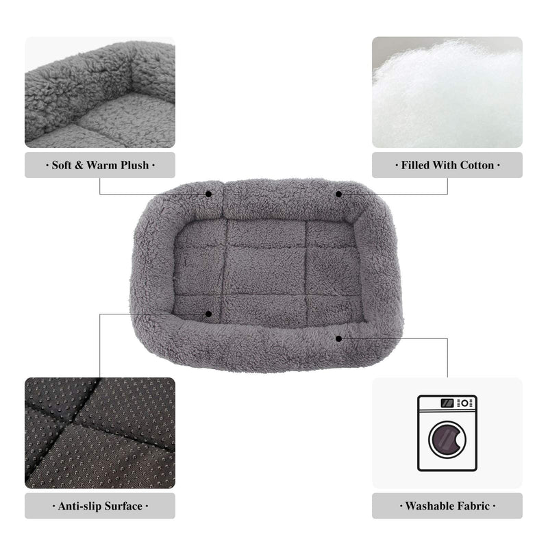 Namsan Cat Bed Dog Bed Soft Cat Cushion Plush Heat Mat for Small Dogs/Cats/Rabbits, 42 cm x 28 cm, Gray - PawsPlanet Australia