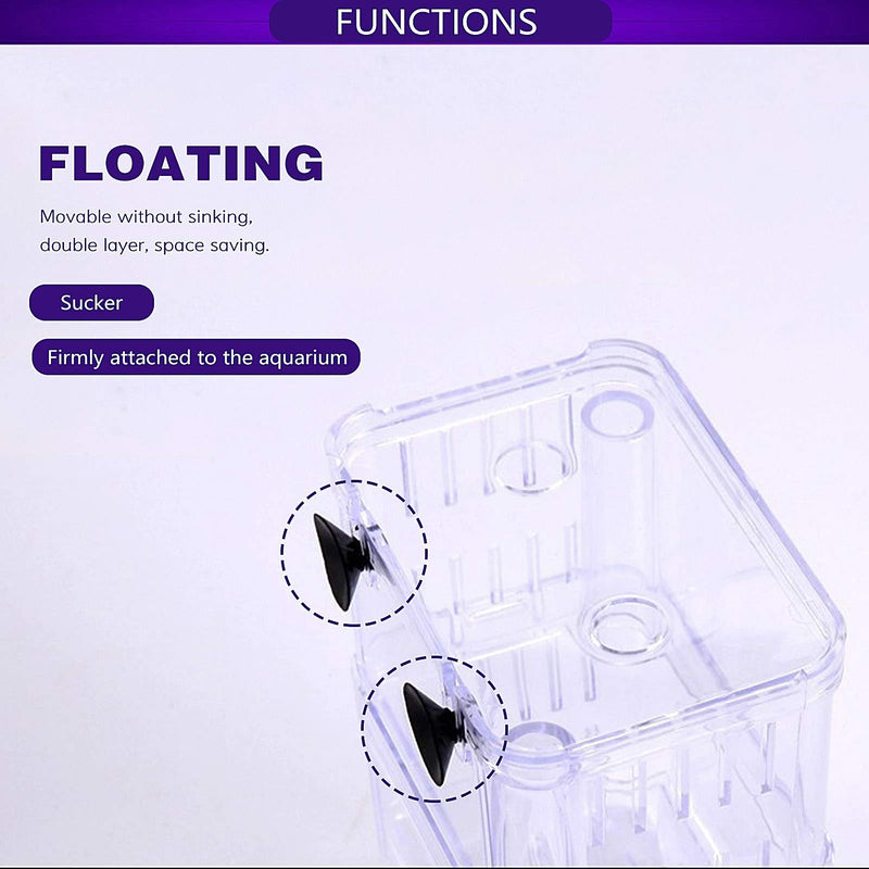 Fish Breeding Box, Aquarium Hatchery Incubator, Double Layer Acrylic Isolation Box Floate Fish Hatchery Aquarium Box Fish Parenting Box Divider for Shrimp Clownfish Medium - PawsPlanet Australia