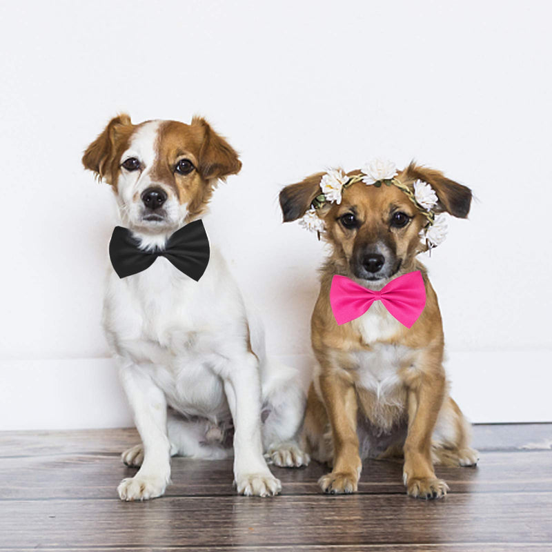 YUEPET 20pcs Pet Dog Bow Ties Collar,Adjustable Cat Bow Ties Dog Bowtie Collar Mix 20 Colors Solid Pet Collars for Small Medium Dog Cats Pets Grooming Accessories - PawsPlanet Australia