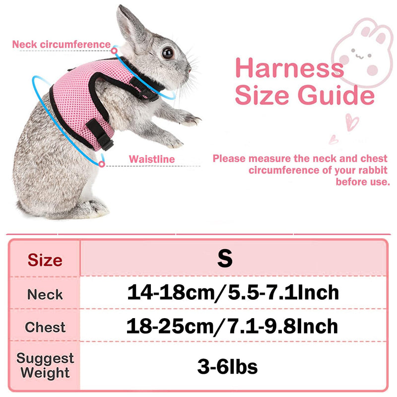Pack of 2 Rabbit Leash, Blue & Pink Adjustable Rabbit Leash, Elastic Rabbit Harness, Rabbit Harness with Leash for 3-6 Pounds Small Animals, Rabbit Accessories - PawsPlanet Australia