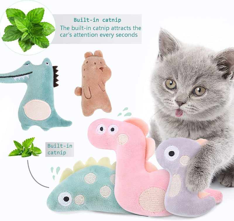 Cat Catnip Toys, 6 Pcs Interactive Cat Toys Cartoon Catnip Chew Toys Soft Plush Cat Pillow Entertaining Toys for Pet Kitten Cat Playing Chewing Grinding Claw Teeth Cleaning (B) B - PawsPlanet Australia