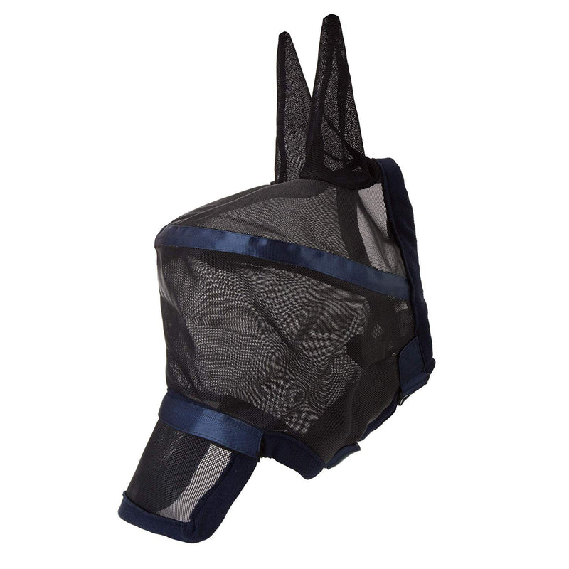 Harrison Howard Maskology Supreme Horse Fly mask Black/Blue (Cob) Cob (Medium) Blue-Black - PawsPlanet Australia