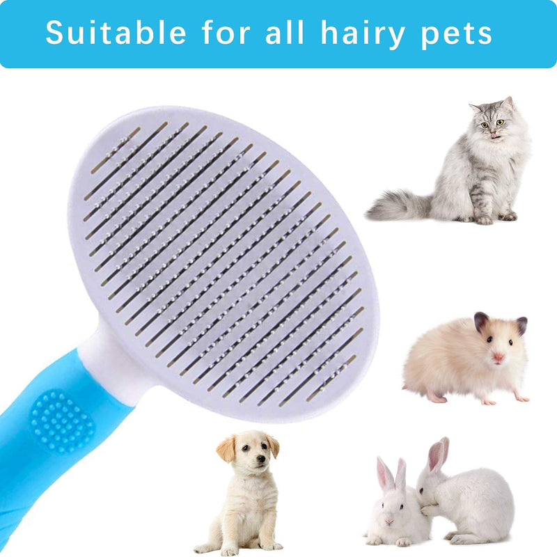 Cat Grooming Brush, Portable Slicker Brushes Comb Pet Soft Self Clean Brush for Shedding One Button Removes Loose Undercoat Mats Tangled Hair Grooming Brush for Pet Massage-Self Cleaning - PawsPlanet Australia