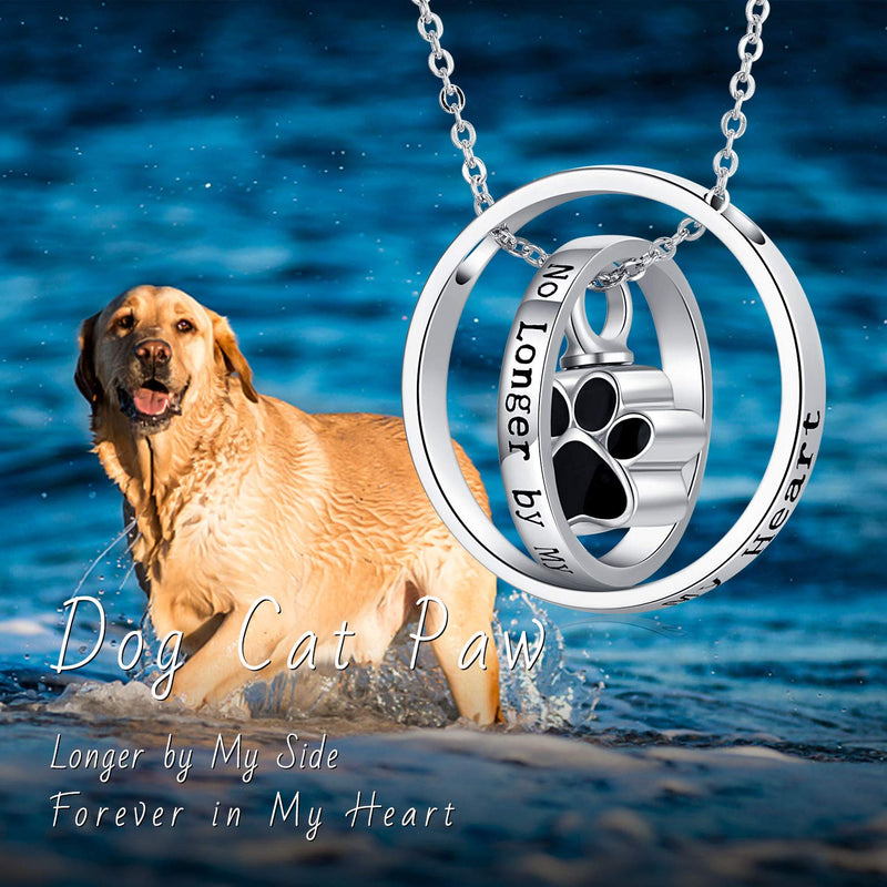 Cremation Jewelry 925 Sterling Silver Sunflower/Rose/Paw Urn Necklace for Ashes Memorial Keepsake Gifts for Women C-Dog Paw - PawsPlanet Australia