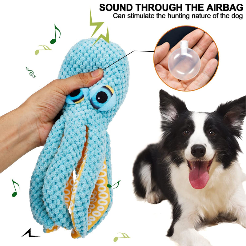 Dog squeaky toy octopus, dog toy, tug of war plush dog toy, cute squeaky dog toy with crinkle paper filled dog chew toy for puppies small, medium, large dogs - PawsPlanet Australia