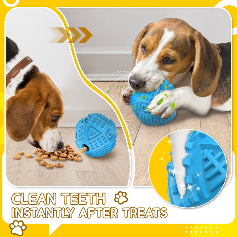 LEGEND SANDY Dog Balls Treat Dispenser Dog Toys for Aggressive Chewers Large Breeds, Almost Indestructible Squeaky Toy for Large Dogs, Natural Rubber Dog Puzzle Toy, Blue - PawsPlanet Australia