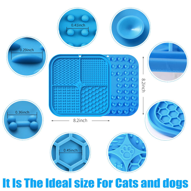 Licking Mat Slow Feeder for Dogs and Cats, Premium Lick Pad with Suction Cups for Dog Anxiety Relief, Slow Feeder Dog Bowls, Bathing, Grooming and Training (Blue) Blue - PawsPlanet Australia
