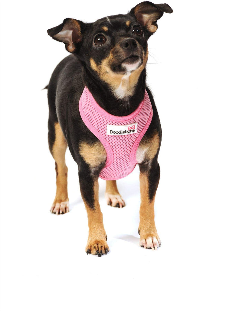 Doodlebone Airmesh Dog Harness, Pink, X-Small - PawsPlanet Australia