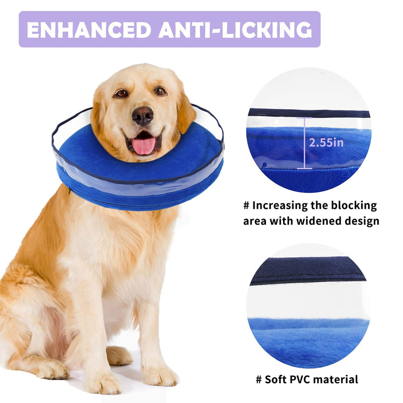 Zeaxuie Soft Inflatable Dog Cone Collar for Dogs After Surgery with Enhanced Anti-Licking for Unrestricted in Daily Life, Pack of One Size 4 - PawsPlanet Australia