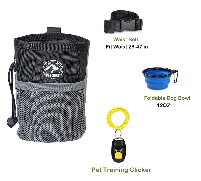 Dog Treat Pouch with Pet Training Clicker Foldable Dog Bowl, Treat Bag for Dog Training, Dog Training Treats Pouch for Training Small to Large Dogs, Dog Treat Belt, Treat Training Bag - PawsPlanet Australia