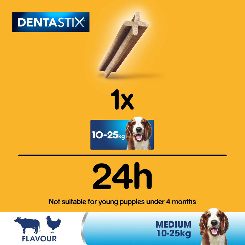 Pedigree DentaStix - Daily Dental Chews For Medium Dogs (10 - 25 kg), 2.88 kg (1 x 112 Sticks) - PawsPlanet Australia