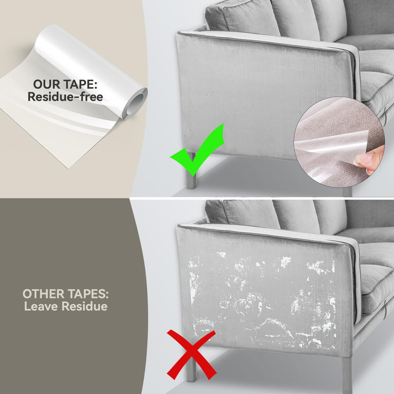 Scratch protection cat tape 3 m (21 cm x 3 m), sofa transparent scratch protection pad, furniture protector, cat furniture protection, scratch pads for furniture, couch, door, wall, scratch protection from cats and dogs - PawsPlanet Australia