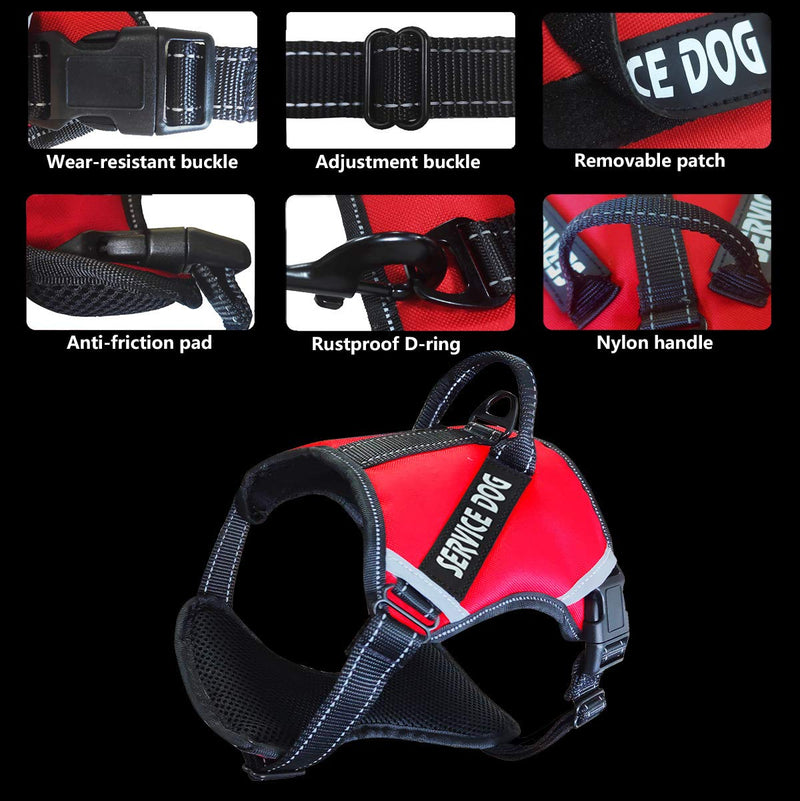 [Australia] - Cymiler Dog Harness,No-Pull Service Dog Harness with Handle,Adjustable Comfort Pet Dog Vest Harness for Outdoor Walking,3M Reflective Vest Easy Control for Small Medium Large Breed M:Neck 13.8-20.5"|Chest 20.1-31.1" Red 