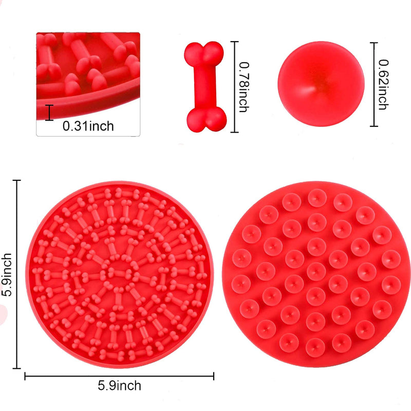 666 5.9 inches Lick mat&Silicone-Dog Lick Mats Slow Food Pad for Dogs Peanut Butter Lick Pad for Dog Grooming Bathing and Training Dogs&Puppy Boredom Breakers - PawsPlanet Australia