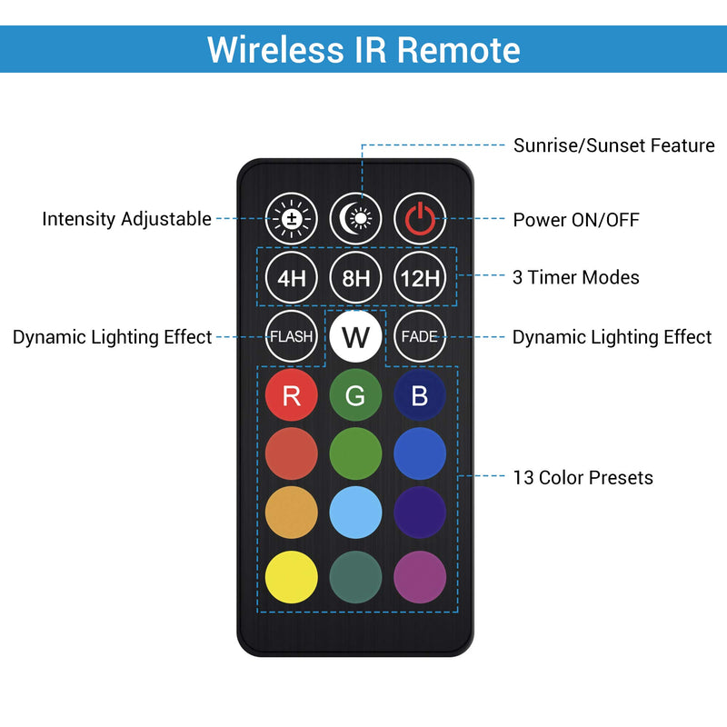 NICREW Submersible RGB Aquarium Light, Underwater Fish Tank Light with Timer Function, Multicolor LED Light with Remote Controller, 7 Inches 7 inch - PawsPlanet Australia