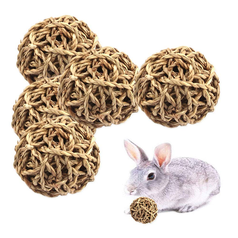 Small Animal Ball Toy, Rabbit Activity Toy, Small Animal Chew Toys Grass Ball for Hamsters Gerbils Bunny Rabbits Guinea Pigs 10 Pcs - PawsPlanet Australia