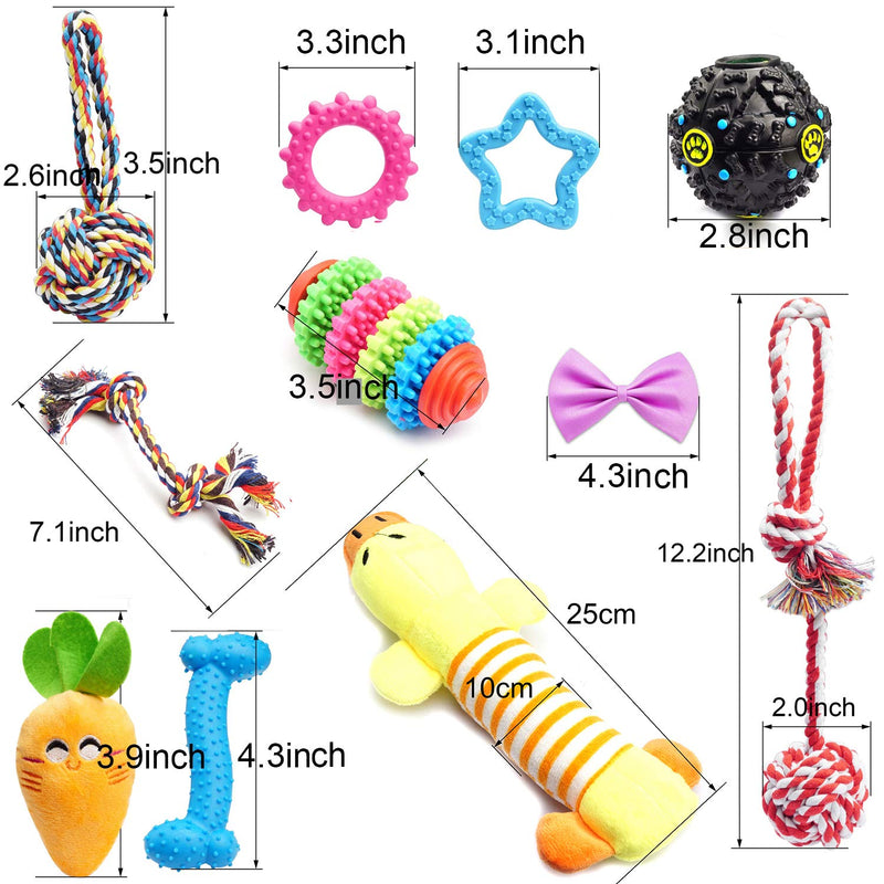 [Australia] - SZKOKUHO 10-20 Pack Puppy Dog Chew Toys Set—Plush Toys,Dog Ropes,Squeaky Toys,Puppy Chew Toys,Dog Ball Toys,Dog Bone Toy,Dog Flying Discs,Dog Bow Tie,for Small to Some Medium Dogs 20 Pack 