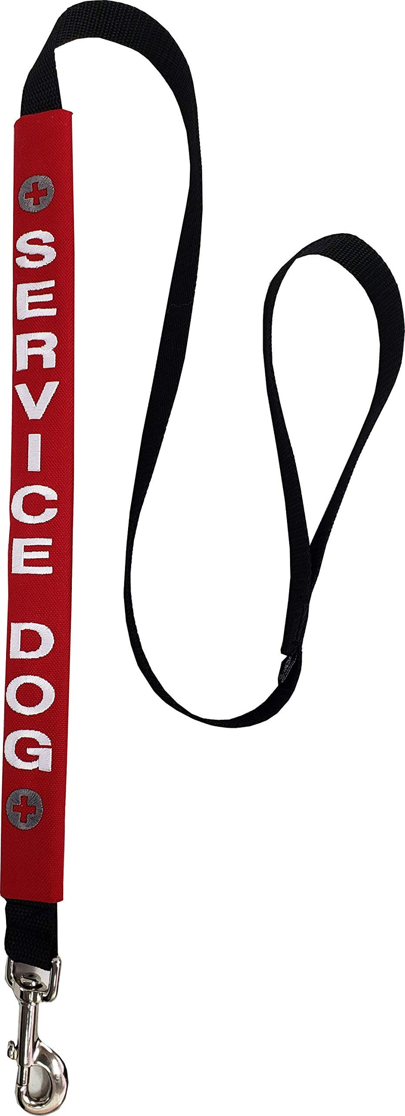 [Australia] - Activedogs Service Dog Identification Leash Wrap Set + Free Leash - 15" Long & Fits up to 1" Leash - Velcro Closure - 4 Wraps; Do Not Pet, Do Not Separate, Do Not Distract & Service Dog Red 