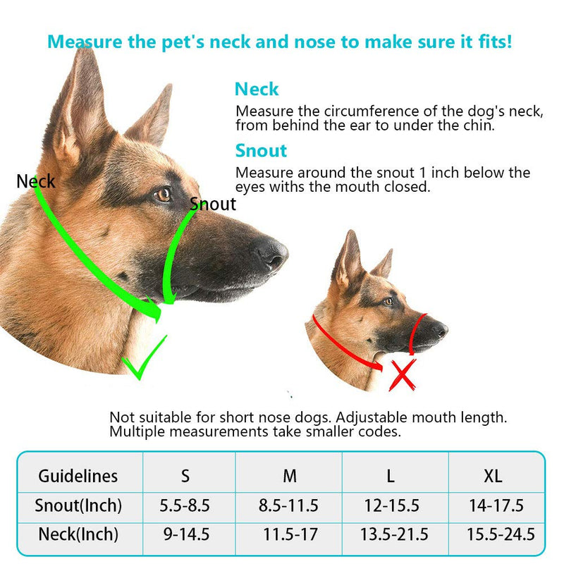 [Australia] - Aucanus Gentle Muzzle for Dogs,Nylon Dog Muzzle for Small,Medium,Large Dogs, Soft Neoprene Padding–Anti-Shedding,Prevent from Biting,Barking and Chewing,Adjustable Loop L 