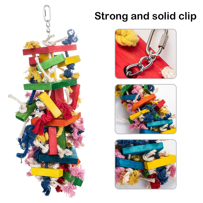 [Australia] - Dono Parrot Knots Blocks Chew Wooden Block Bite Toys Birds African Grey Pure Colorful Knots with Multiple for Small and Medium Parrots and Birds Large 