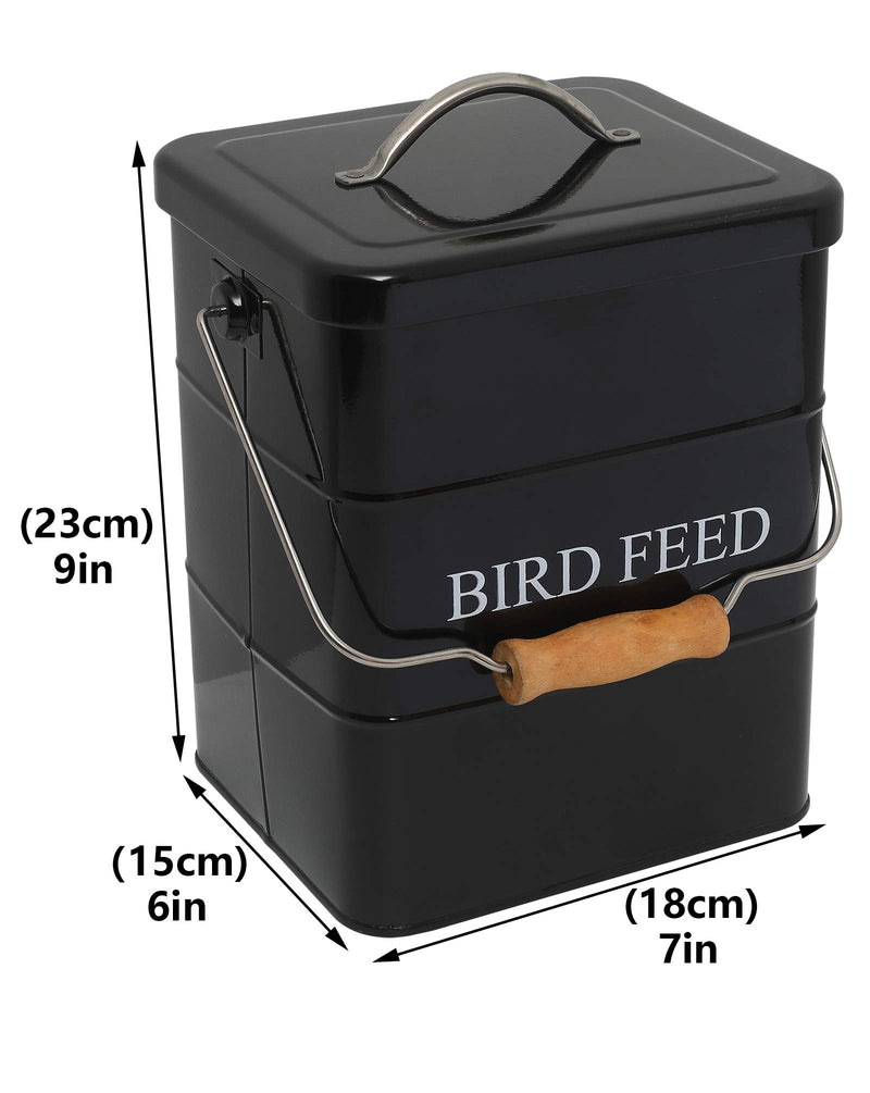 Geyecete Bird Feeder,Bird Food Jar Pet Food Storage Airtight Food Storage Container Black - PawsPlanet Australia