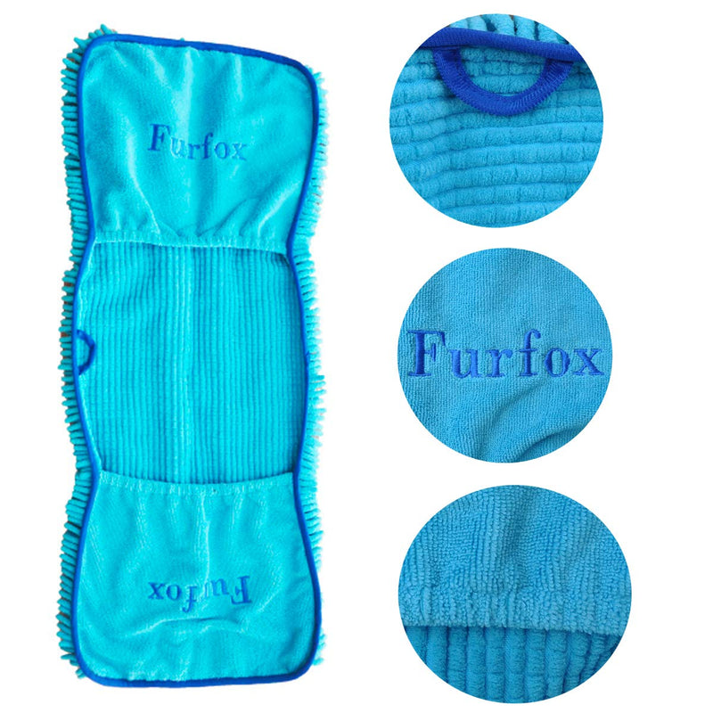 [Australia] - Furfox Absorbent Dog Towel, Microfiber Quick Drying Towel Machine Washable with Hand Pockets Pet Towel for Medium Large Dog 35 x 15'' Blue 