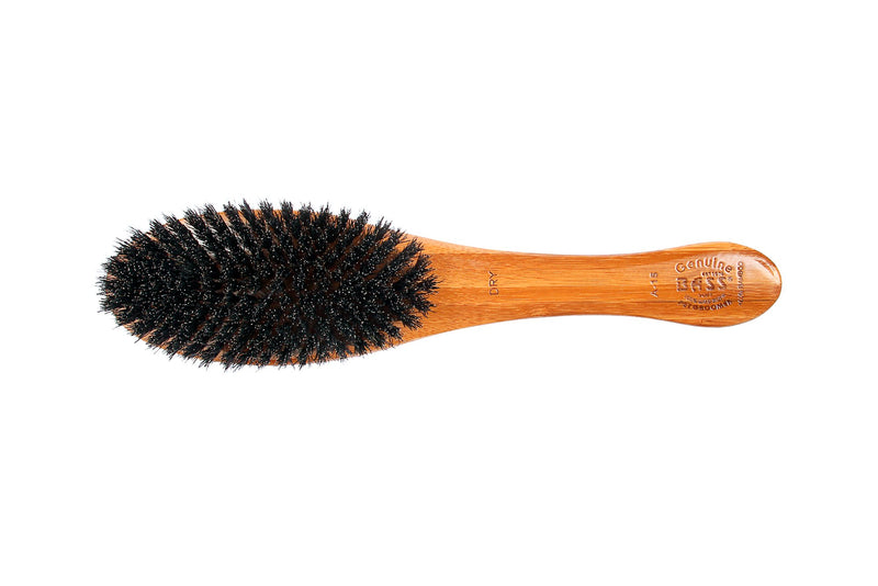 [Australia] - Bass Brushes | Luxury Grade Pet Brush | Shine & Condition | 100% Pure Premium Natural Bristle - Firm | Full Oval Design | Natural Bamboo Handle | Solid Finish | Bass Brushes Model #A15-DB 