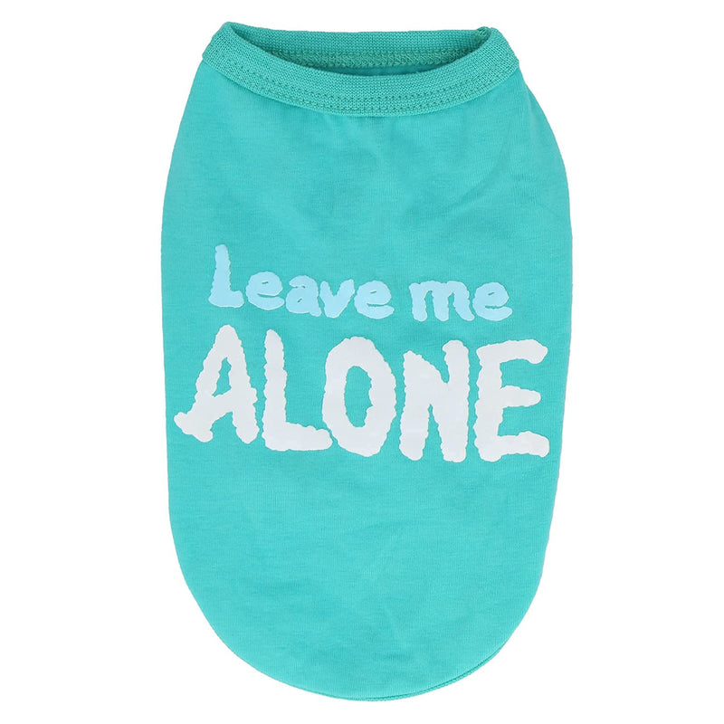 LOPHIPETS Dog Leave Me Alone Letter Print Shirts for Small Teacup Dog Chihuahua Yorkie Puppy Cat Clothes Tee-Blue/XXS XX-Small Blue - PawsPlanet Australia