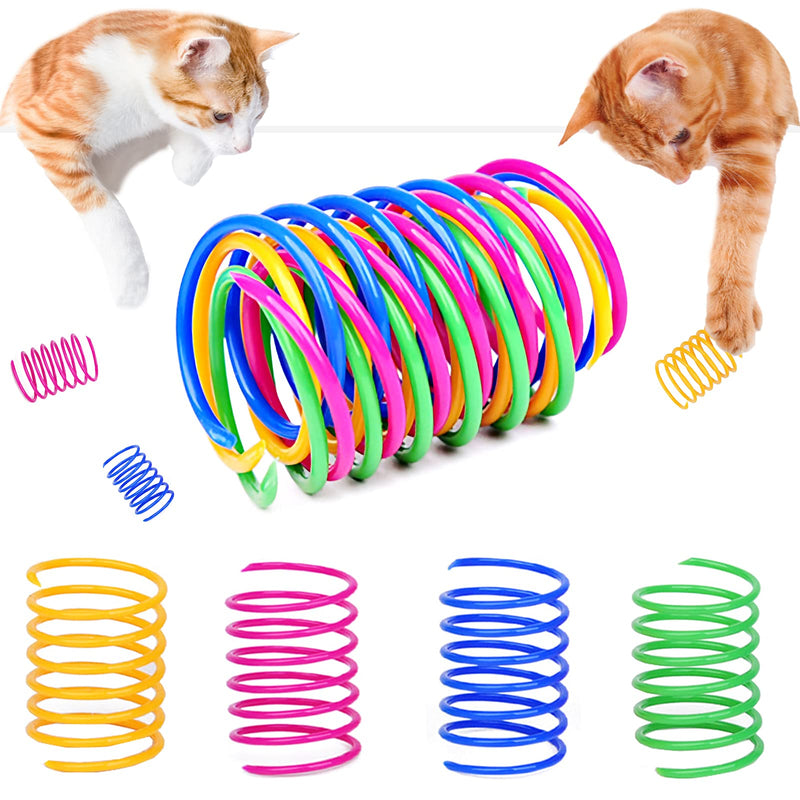 Grantop Pack of 20 cat toys, colorful creative plastic spiral springs, toy spiral springs, novelty pet toys, colorful spiral springs, spring spiral for cats, spiral shape - PawsPlanet Australia