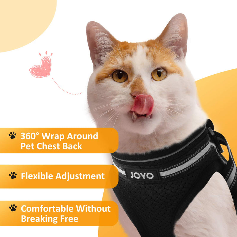 [Australia] - JOYO Cat Harness and Leash for Walking Escape Proof, Adjustable Cat Vest Harness Easy Control Petsafe Cat Leash and Harness Set with Reflective Strip for Small and Medium Cats (Small) 