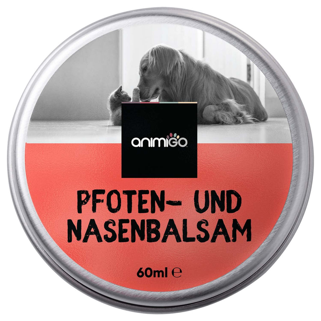 Animigo nose & paw balm for dogs & cats - care for dry and cracked animal noses & paws - paw ointment for dogs & cats in autumn/winter - 60ml nose balm with jojoba oil & beeswax - PawsPlanet Australia
