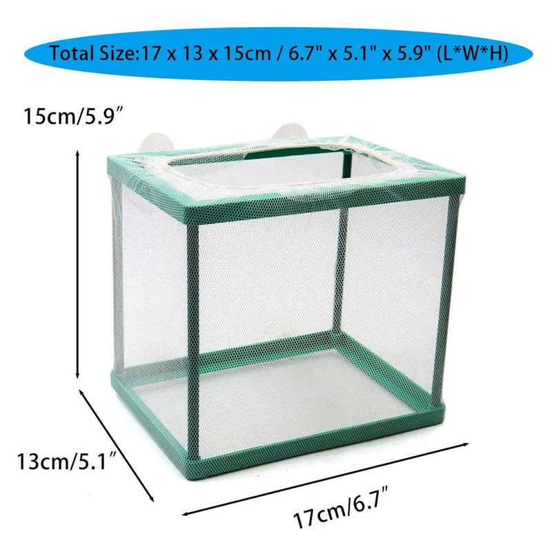 U/S Aquarium Fish Breeder Box, Fish Isolation Box, Hatching Box, Juvenile Fish Spawning Incubator, Water Isolation Net Hatchery (Green) 17x13x15cm - PawsPlanet Australia