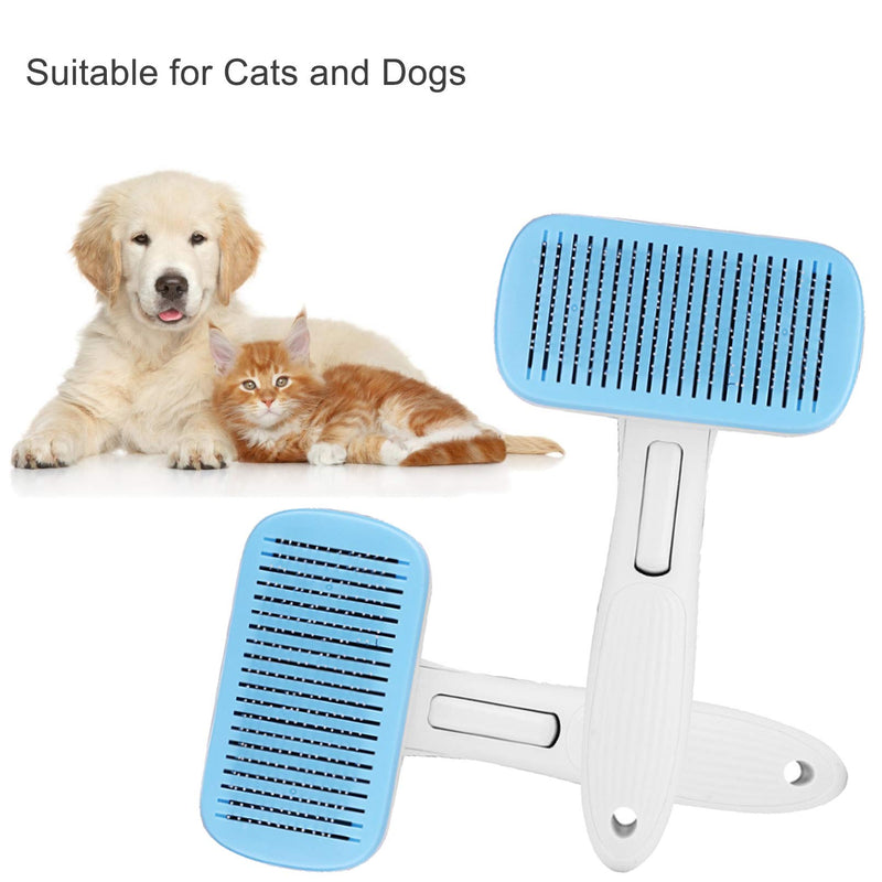 BEANKI Pet Comb Brush, Dogs Brush, Cats Brush, Pet Grooming Brush, Self Cleaning Grooming Brushes, Rabbit Slicker Brush, Daily Use to Clean Loose Fur & Dirt for Dogs & Cats - PawsPlanet Australia