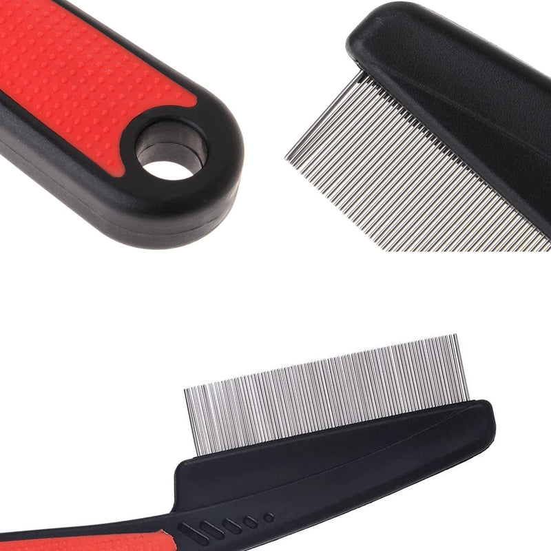 DAWRIS 2 Pcs Pet Grooming Dematting Comb, Flea Comb for Dogs and Cats to Remove Fleas, Remove Loose Undercoat, Knots, Mats and Tangled Hair - PawsPlanet Australia