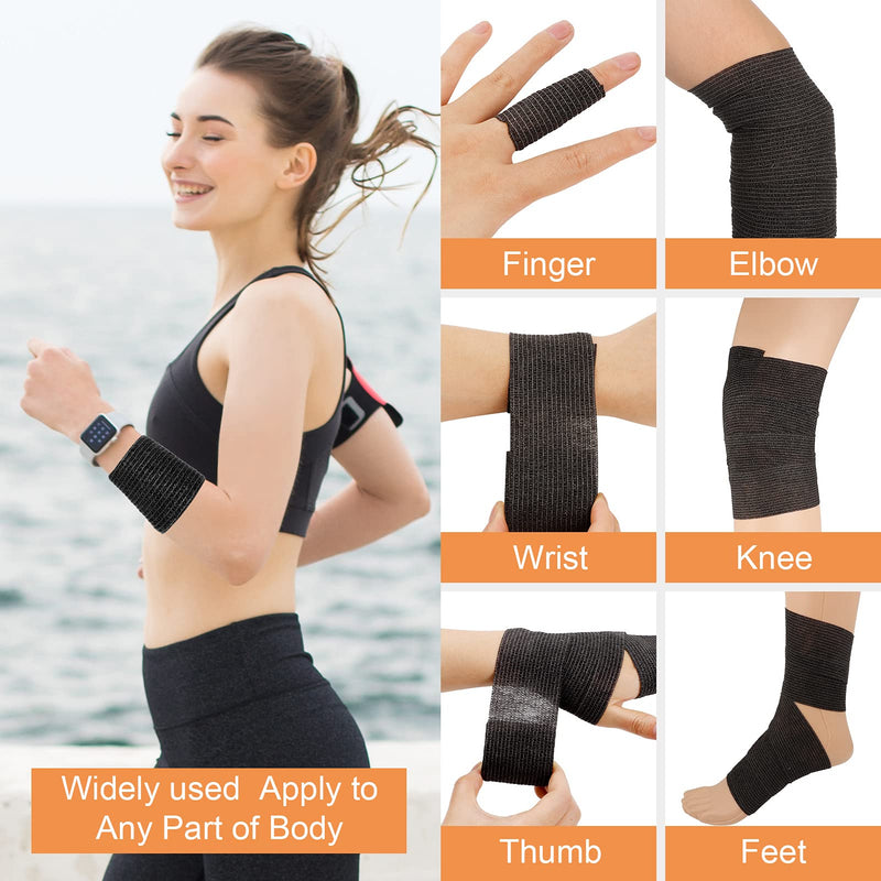 metagio 6 Rolls Cohesive Bandages, Self Adherent Bandage Pet Vet Wrap Breathable Elastic Sports Bandages for Wrists Ankle Sprains Swelling (2 inch x 5 yards) - PawsPlanet Australia