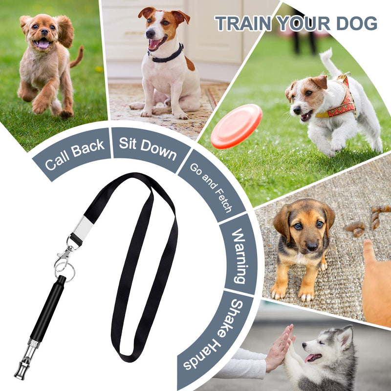 WXJ13 Dog Whistle, 3-Piece Adjustable Dog Whistle, Using Ultrasonic Wave to Train and Find Your Dog, Including 3 Dog Whistles and 3 Black Lanyards - PawsPlanet Australia