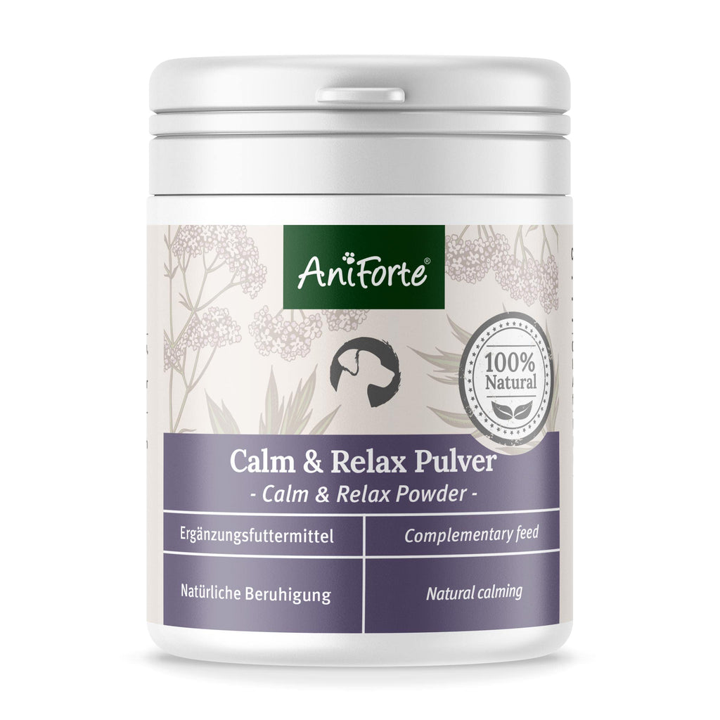 AniForte natural calming for dogs Calm & Relax 100g - Natural sedative for relaxation & calm, medicinal plants for fear, stress, restlessness, overstimulation, nervousness, New Year's Eve & travel - PawsPlanet Australia